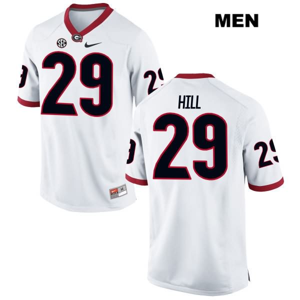 Georgia Bulldogs Men's Tim Hill #29 NCAA Authentic White Nike Stitched College Football Jersey ZKT8756PB